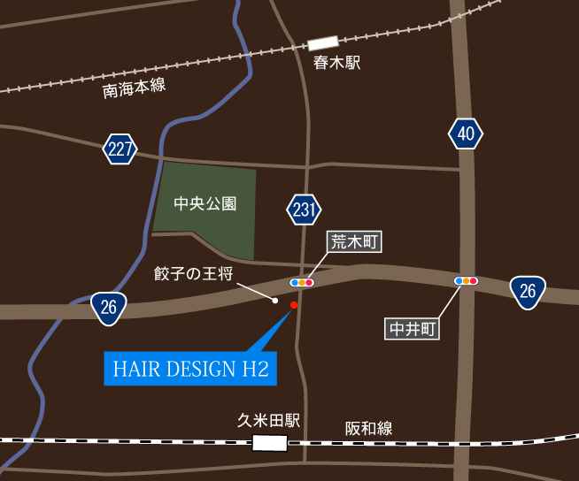 HAIR DESIGN H2 地図